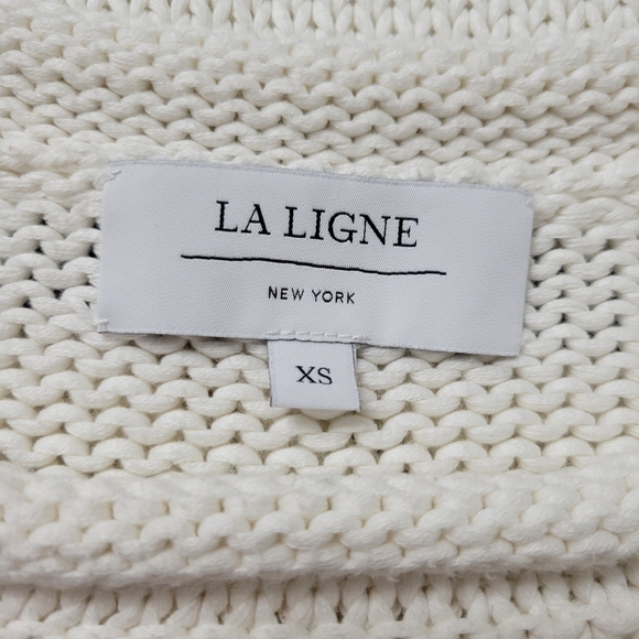 LA LIGNE White/ Navy Blue Marina Striped Sweater Size XS - Picture 9 of 11